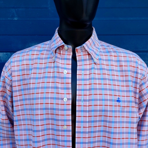 BROOKS BROTHERS 1818 MEN'S MONOGRAMMED PLAID LUXURY SHIRT - Picture 7 of 17